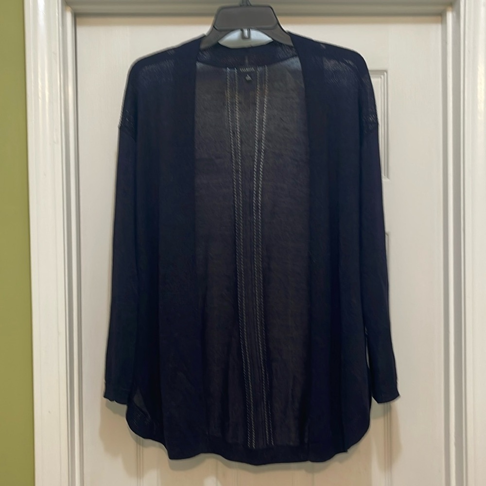 Talbots - long open black cardigan - size S